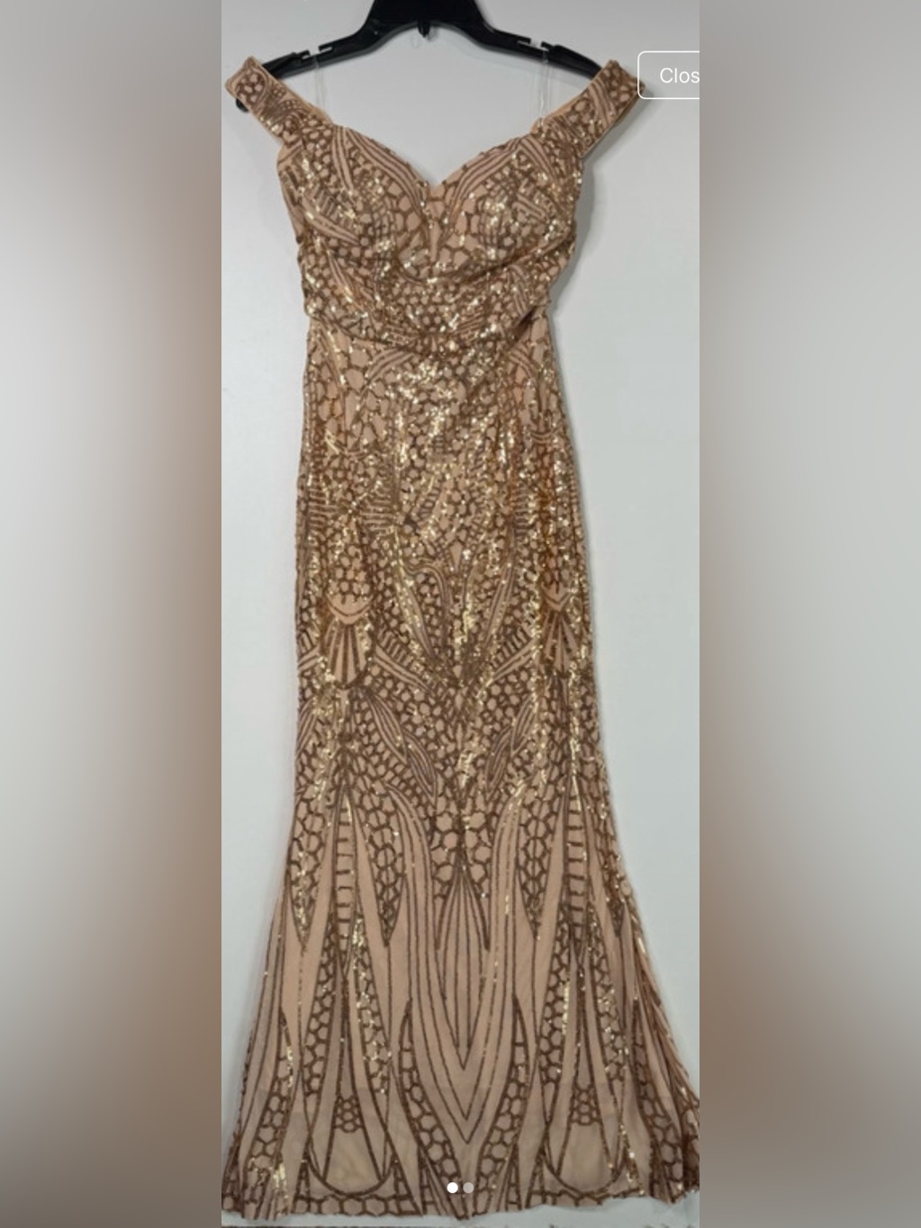 Sequin Embellished Beige Maxi Skirt
